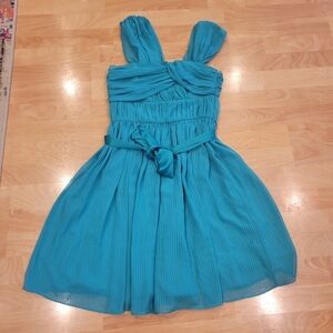 BCBG BCBGENERATION teal draped midi A line dress size 4